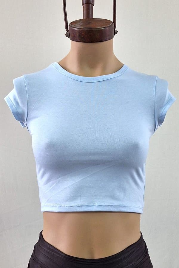 Remera top liso algodon con lycra