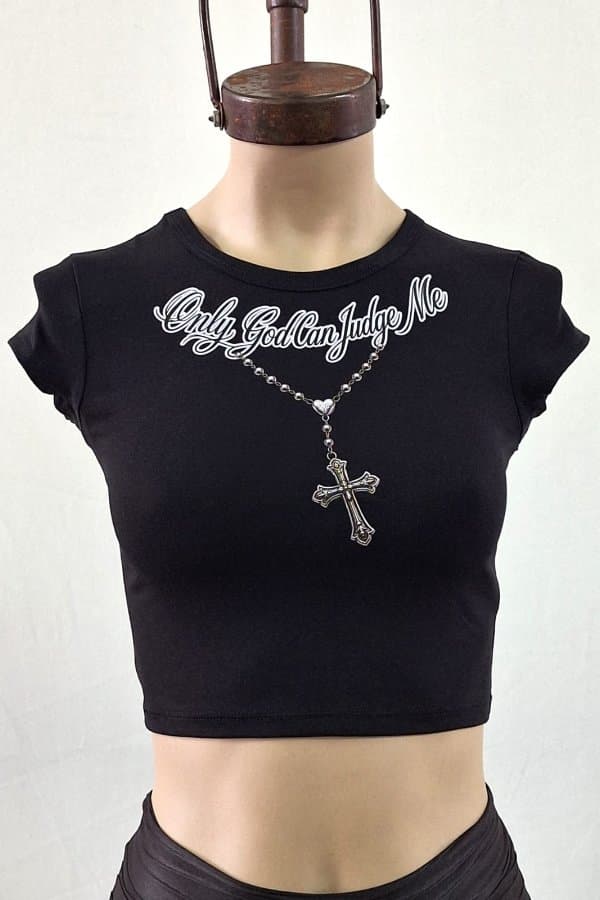 Remera top COLLAR CRUZ algodon con lycra