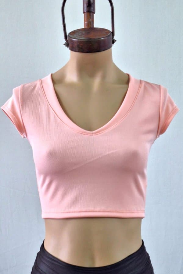 Remera Top V despunte morley cotton
