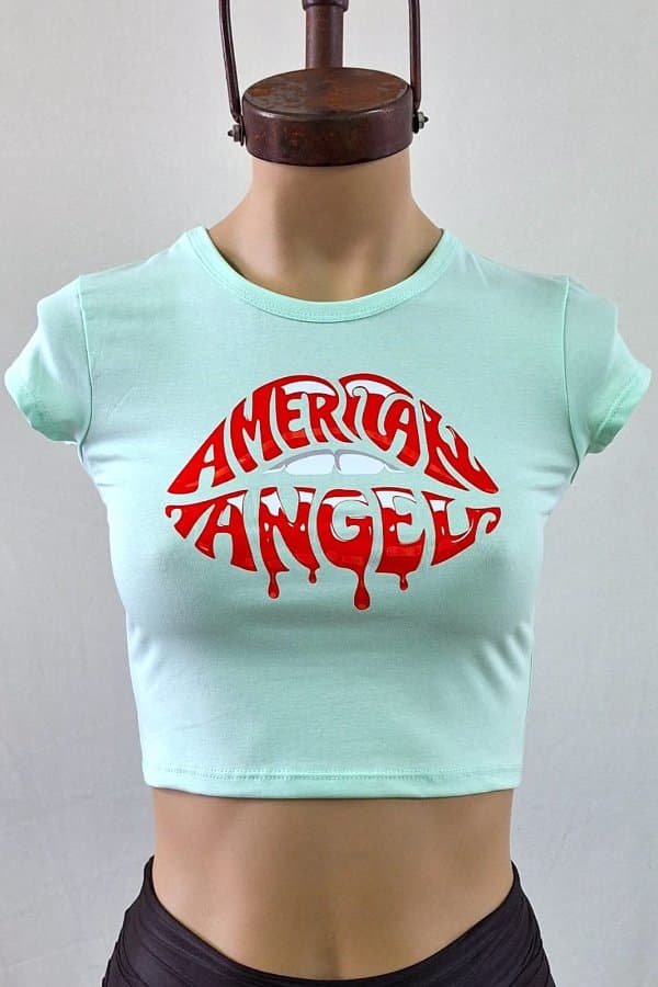 Remera top AMERICAN ANGEL algodon con lycra