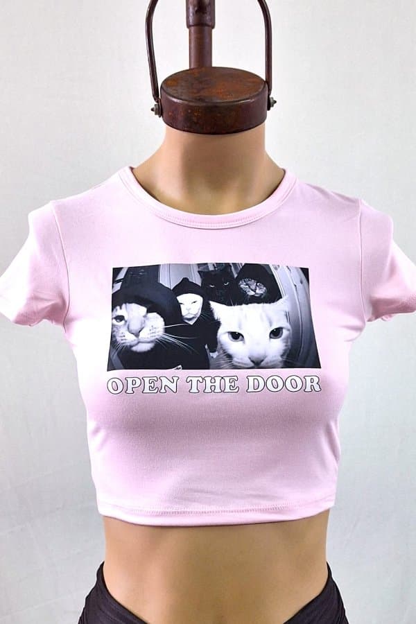 Remera top 5 gatitos modal soft