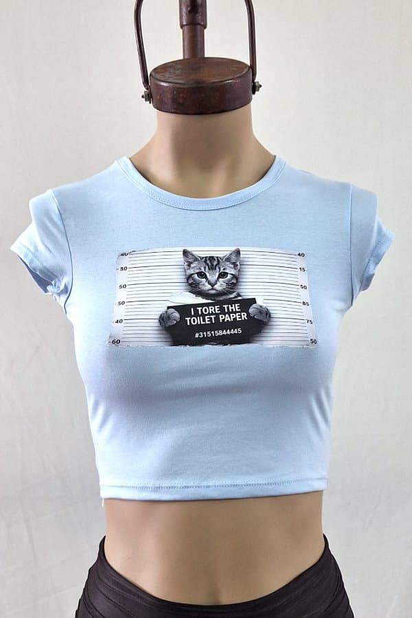 Remera GATITO PRESO algodon con lycra