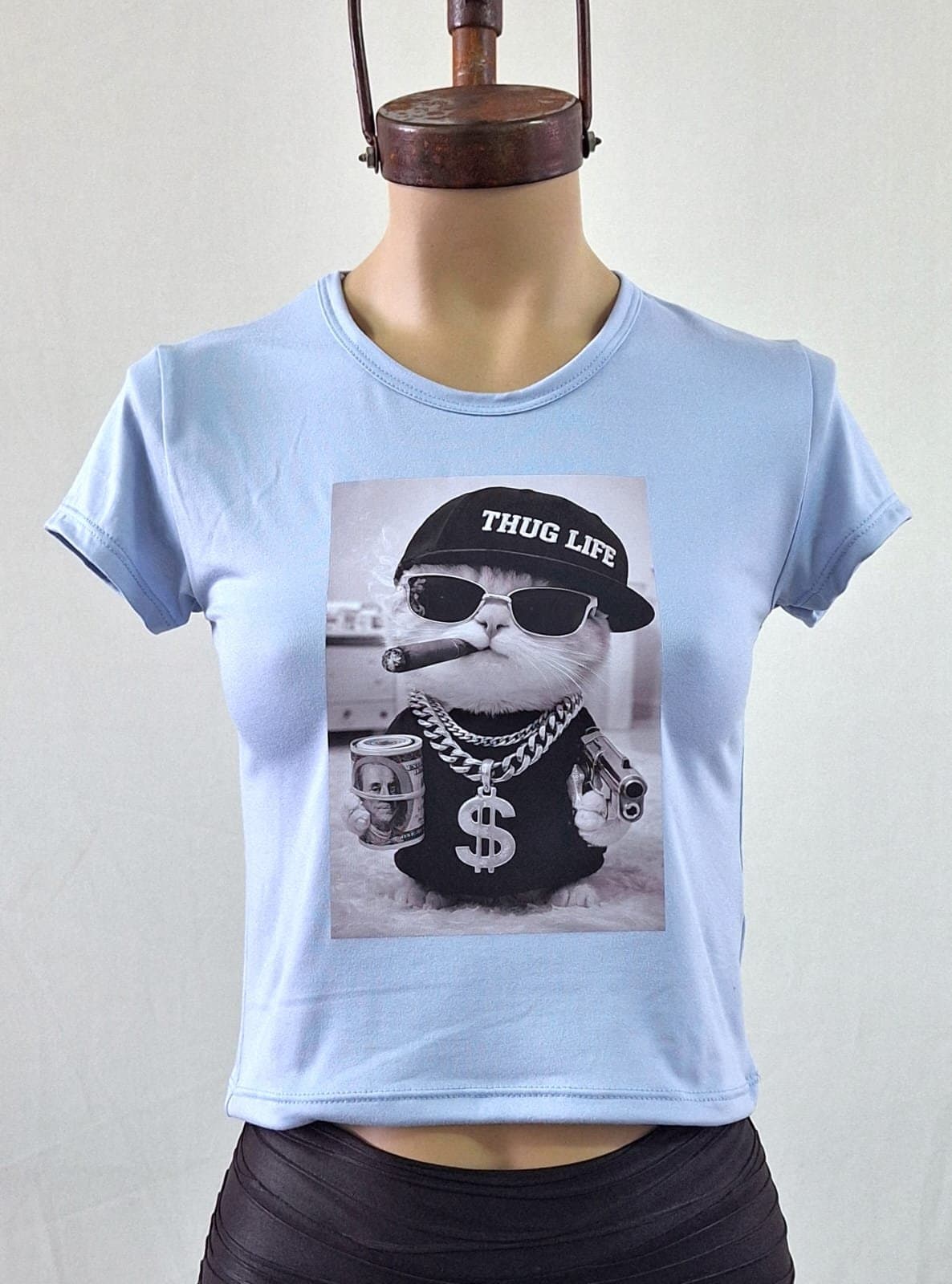 Remera GATITO THUG LIFE modal soft