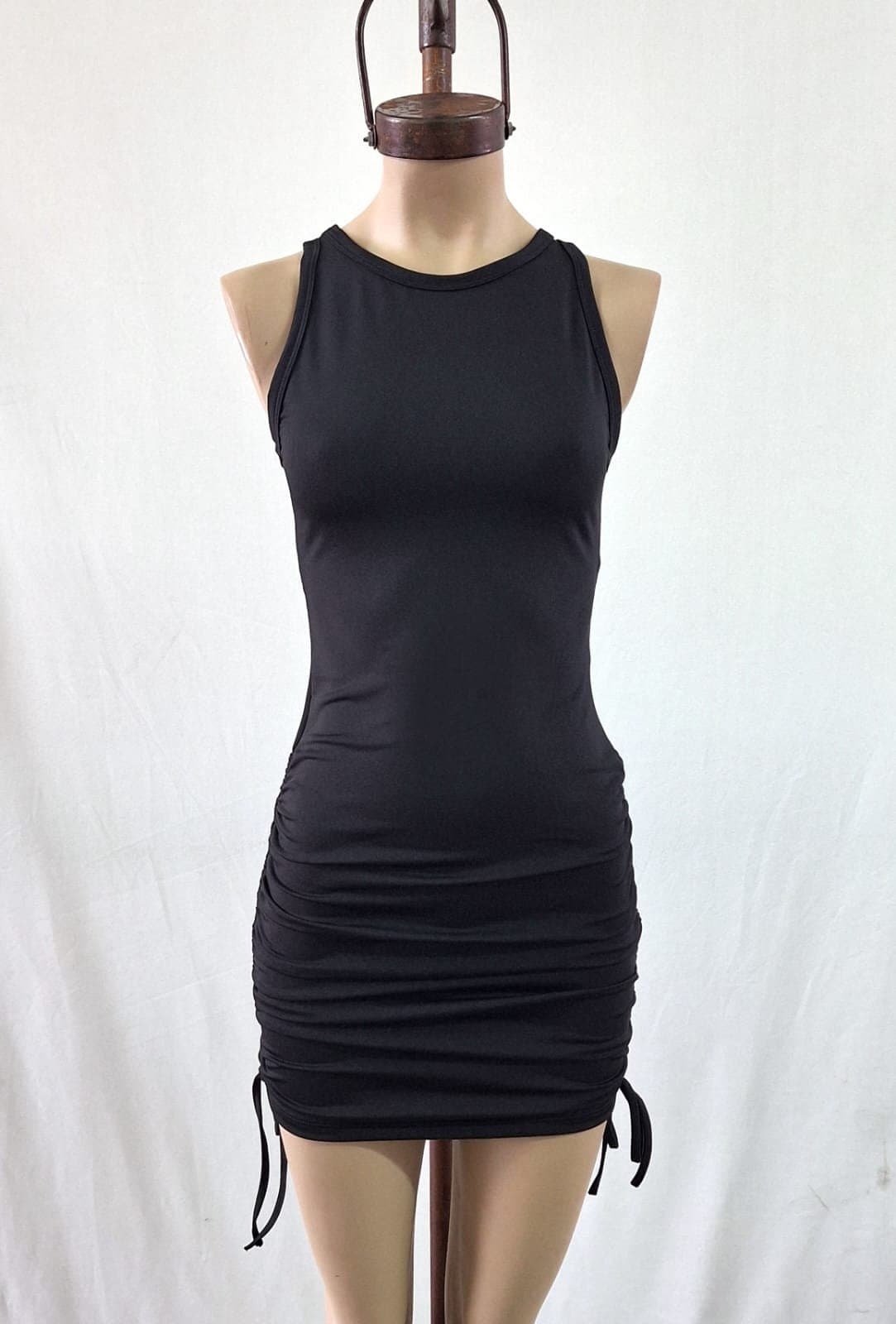 Vestido fruncido ambos lados microfibra